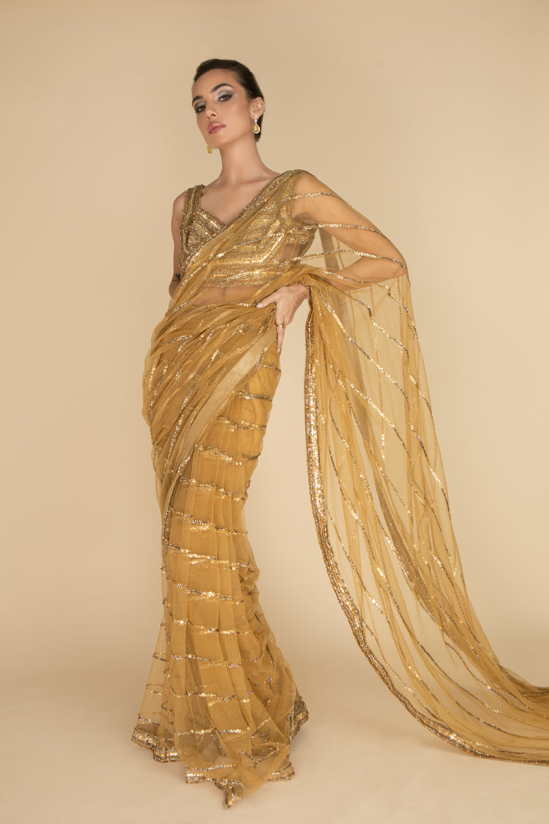 Gold Mirage Sari