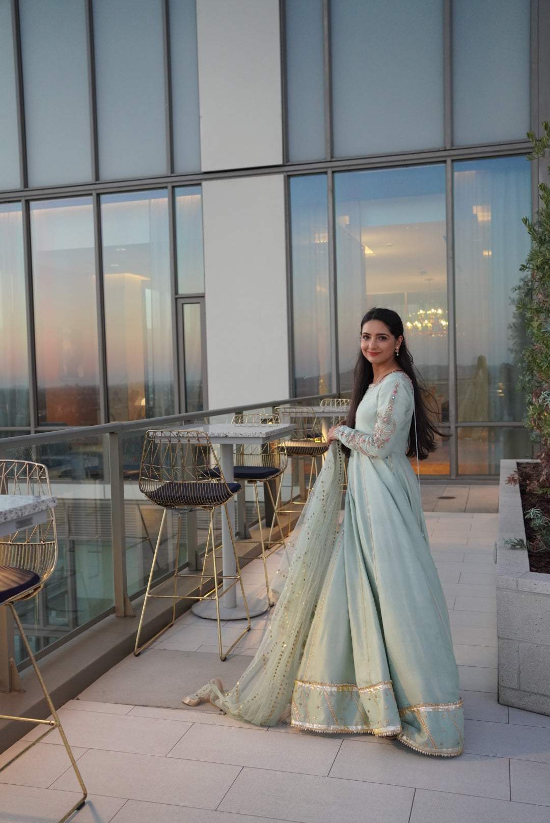 Green Silk Pishwas