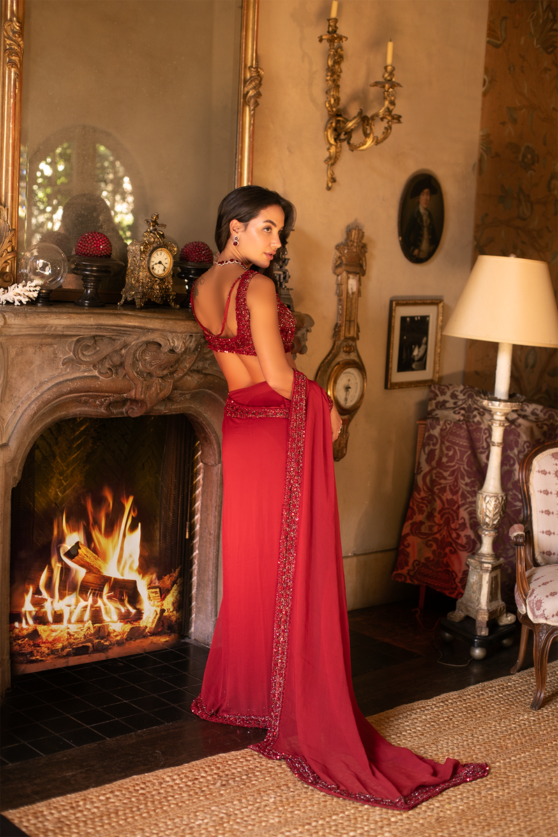 Scarlet Rose Sari