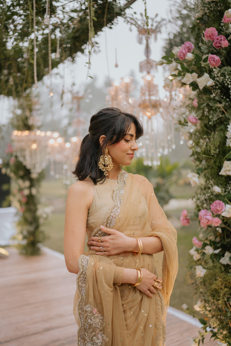 Gold Charm Custom Saree