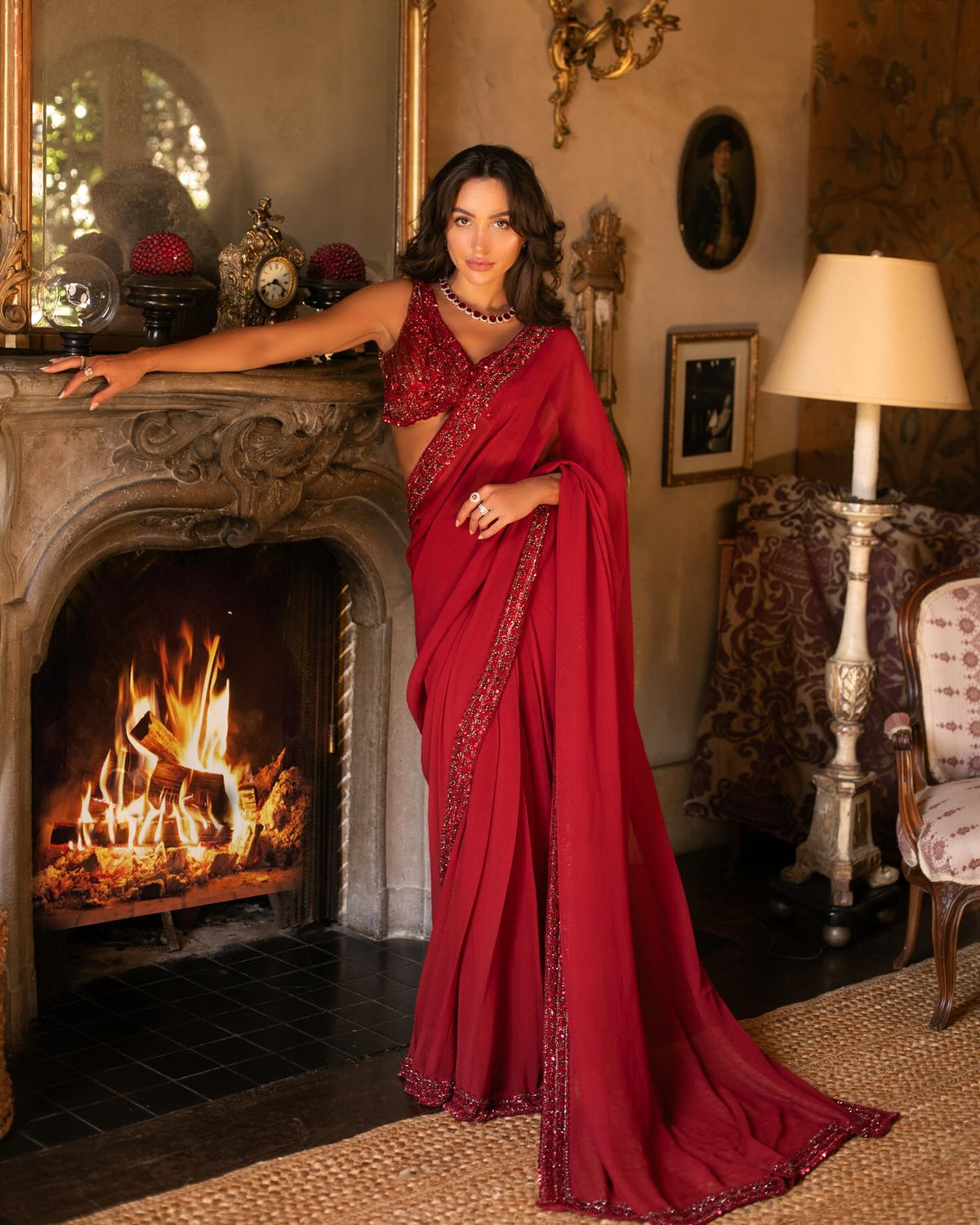 Scarlet Rose Sari