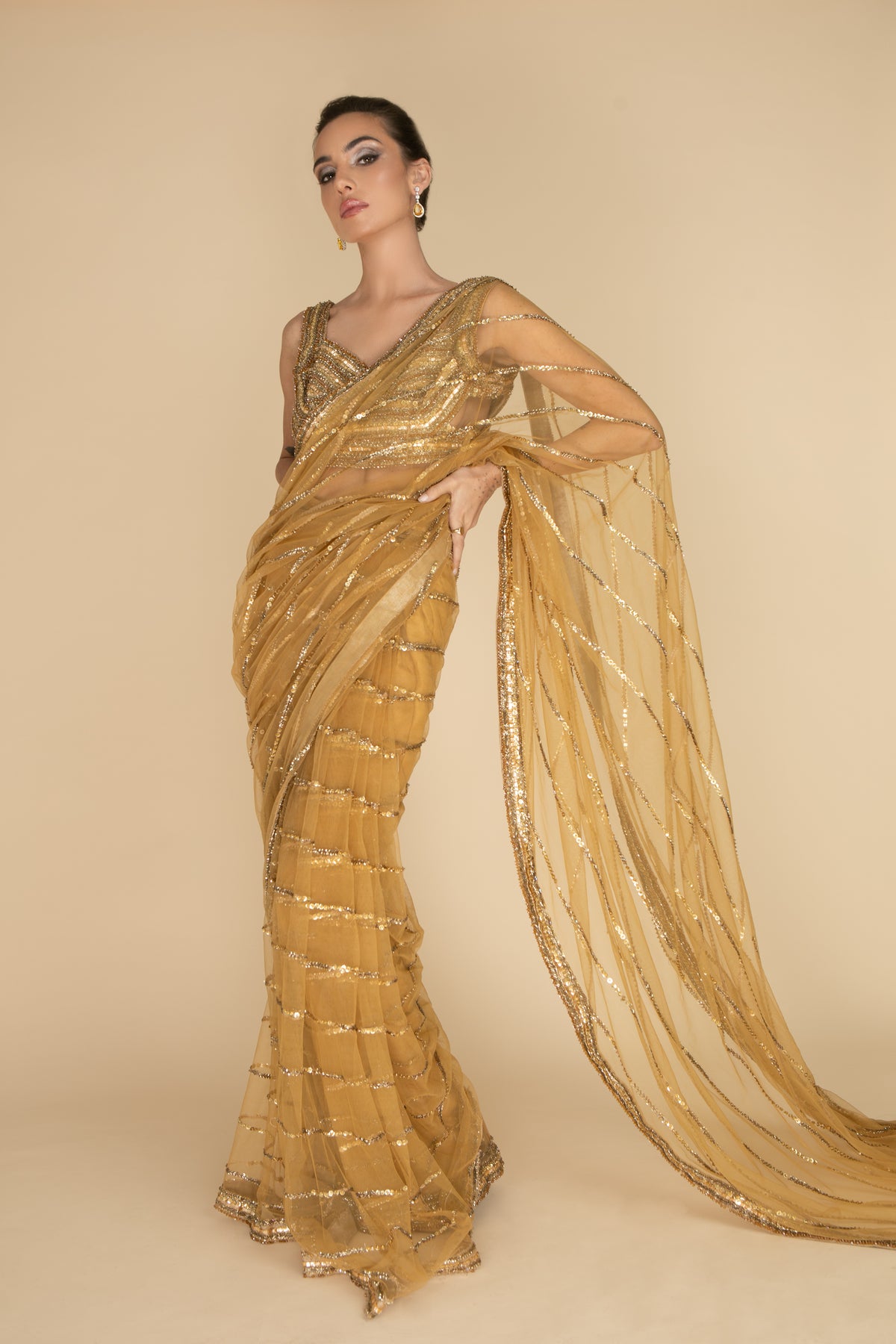 Gold Mirage Sari