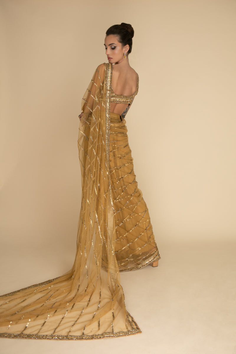 Gold Mirage Sari