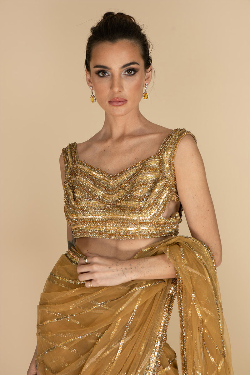 Gold Mirage Sari