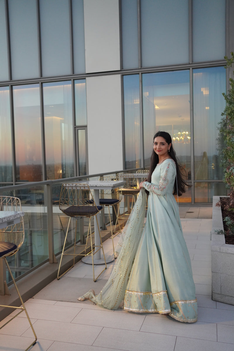 Green Silk Pishwas