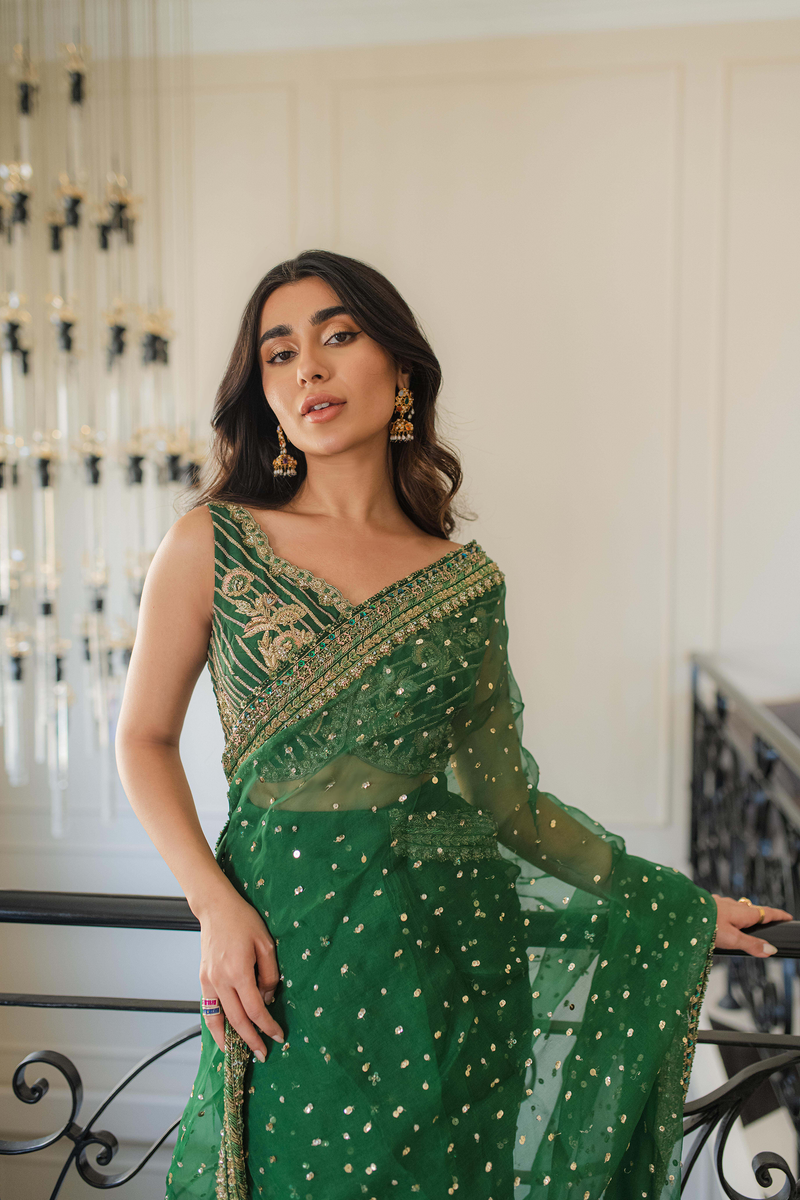 Emerald Green Sari