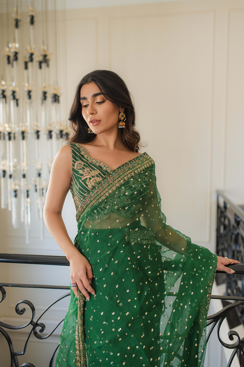 Emerald Green Sari