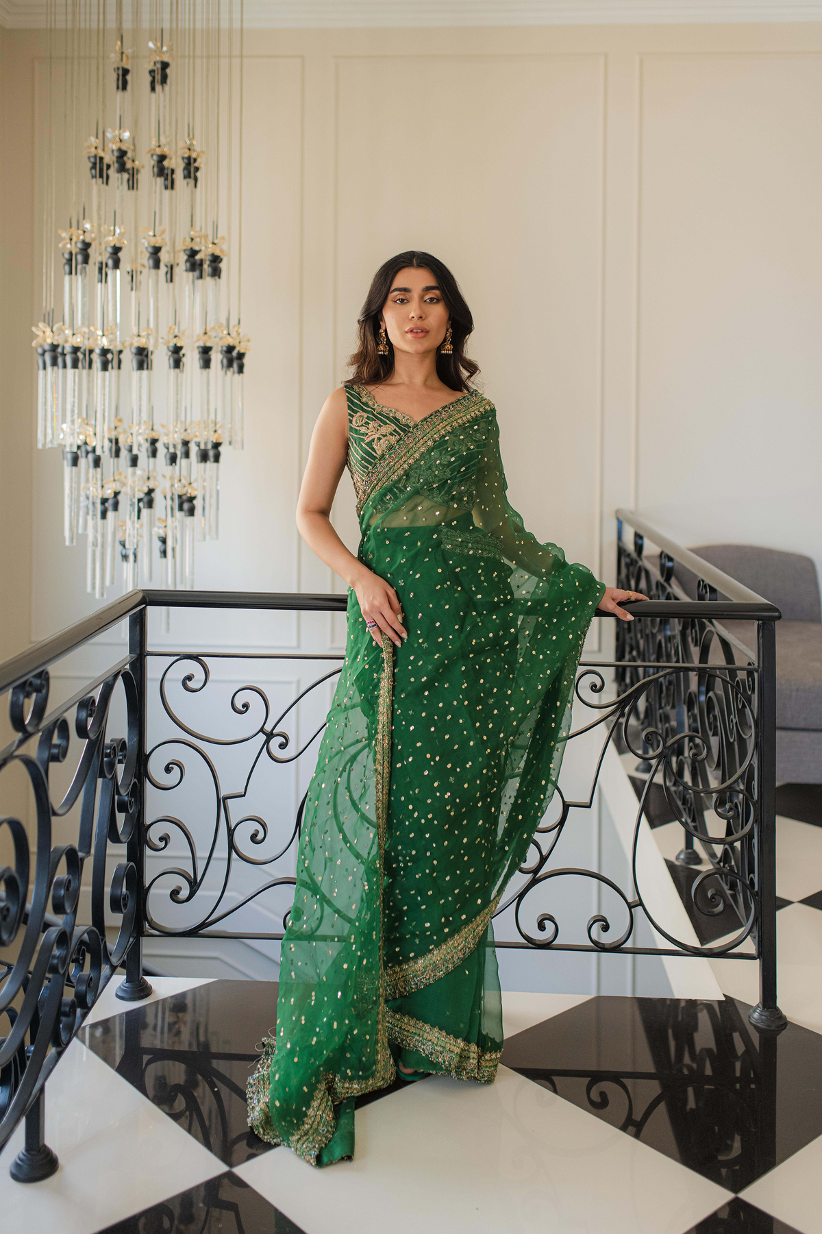 Emerald Green Sari