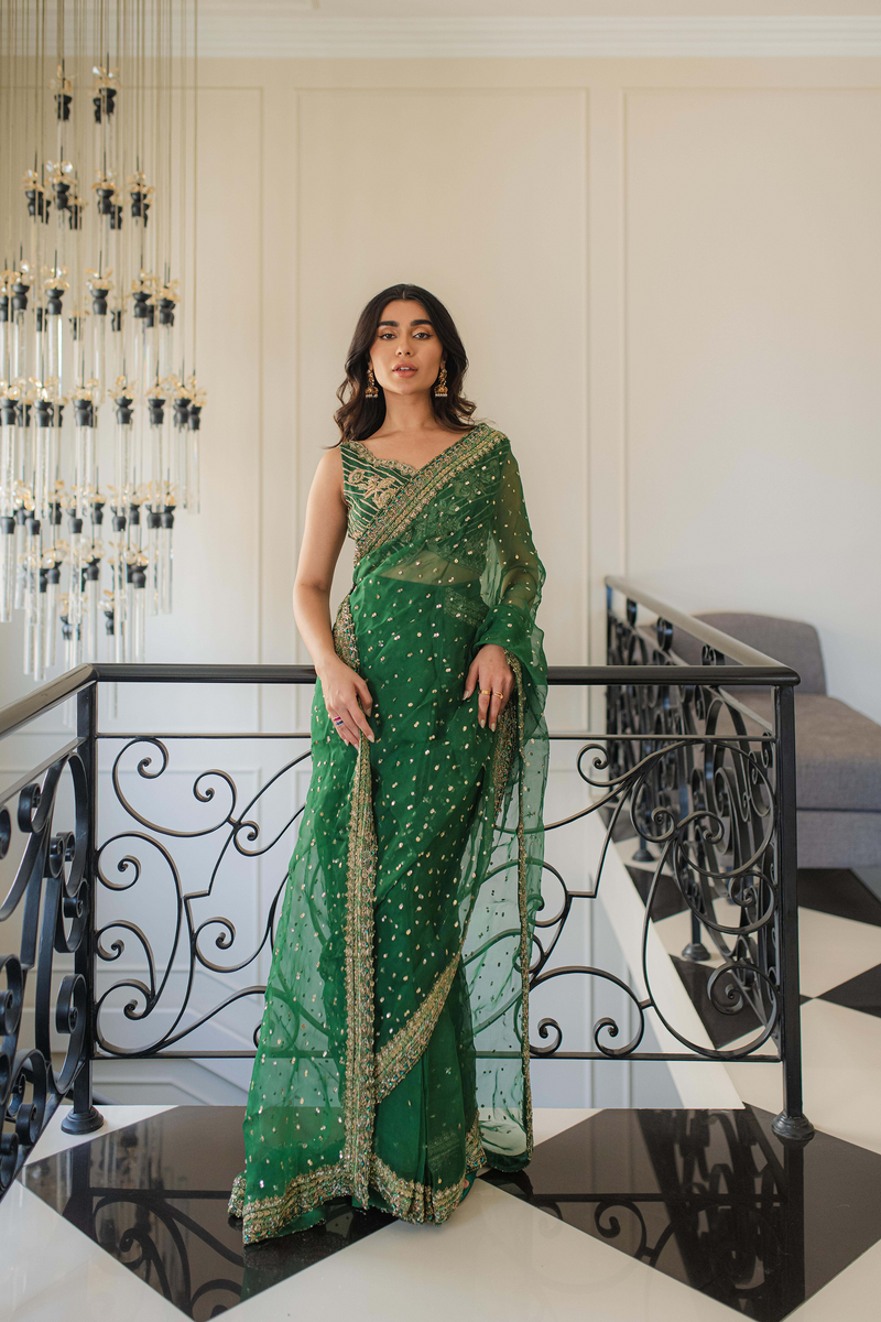 Emerald Green Sari