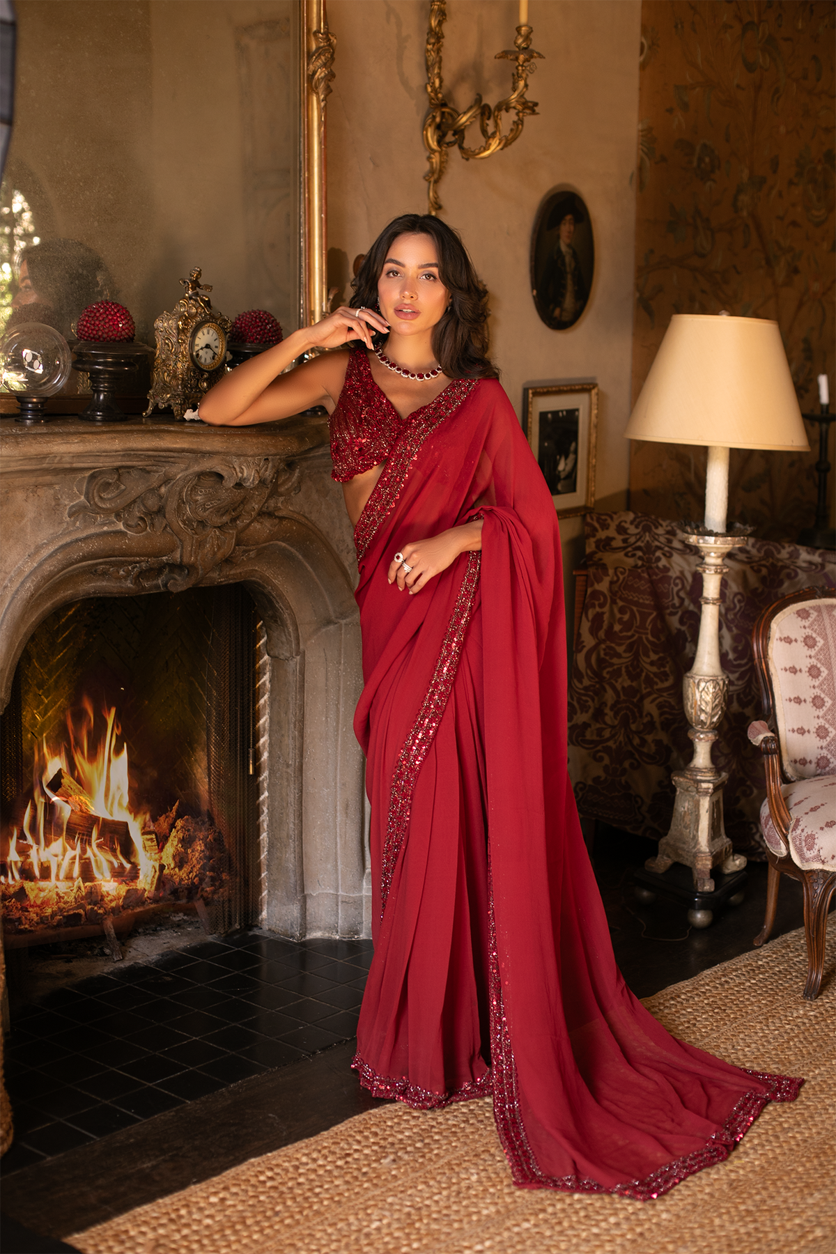 Scarlet Rose Sari