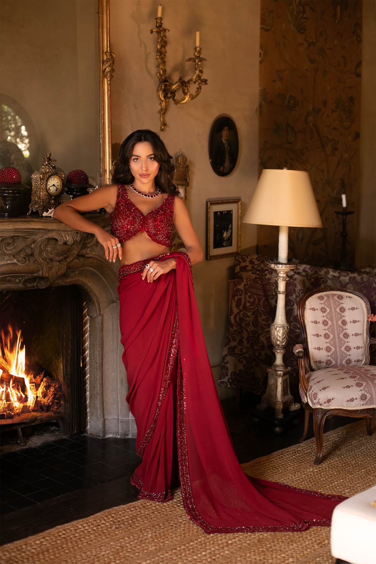 Scarlet Rose Sari