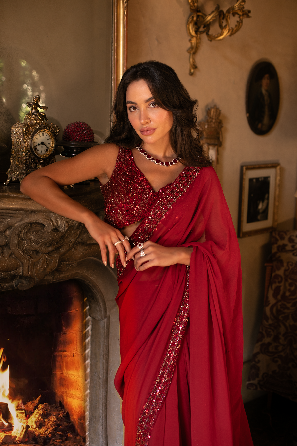 Scarlet Rose Sari