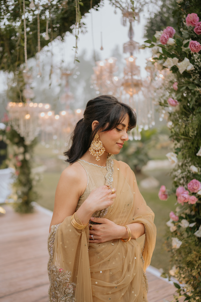 Gold Charm Custom Saree