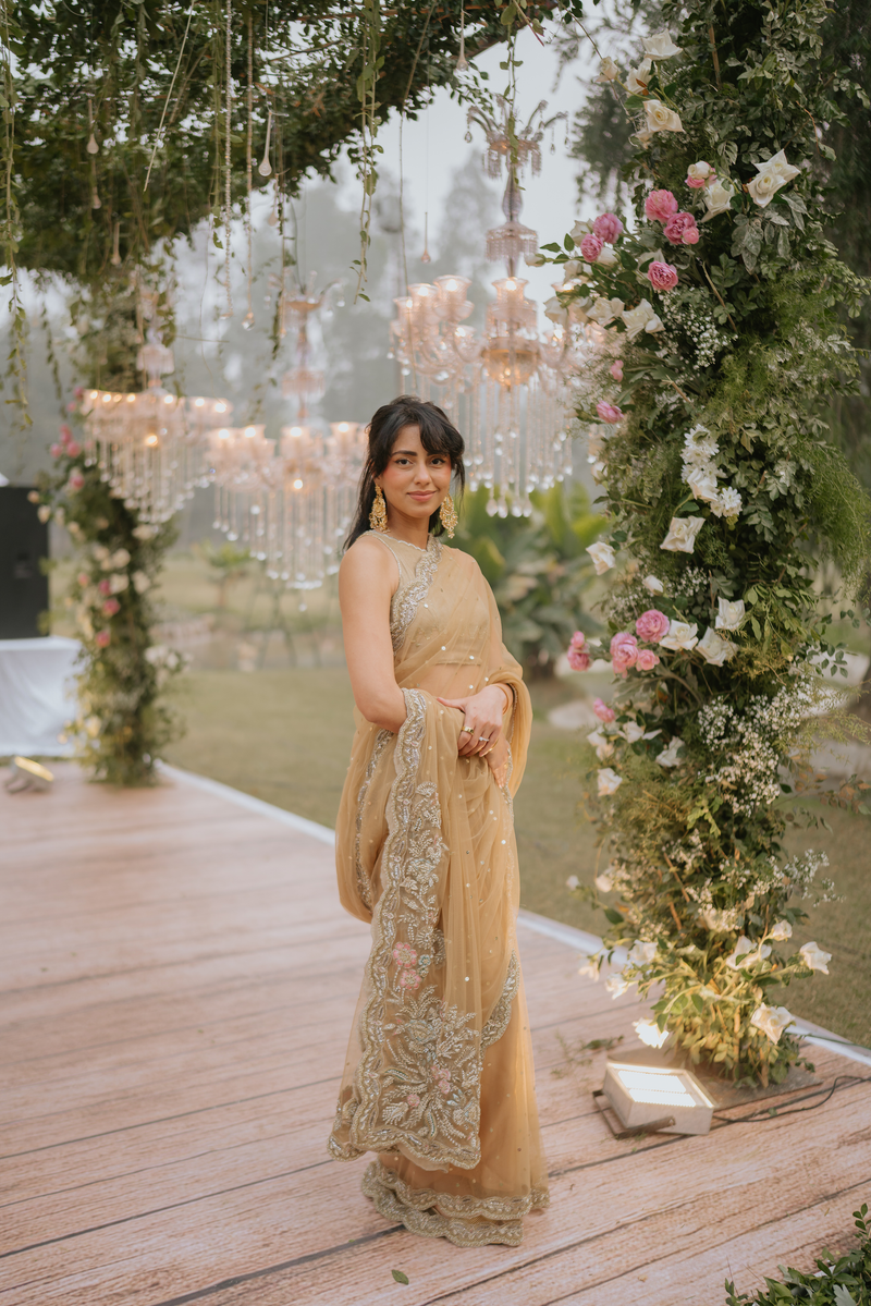 Gold Charm Custom Saree