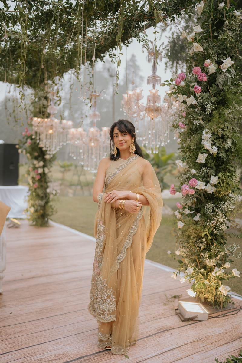 Gold Charm Custom Saree