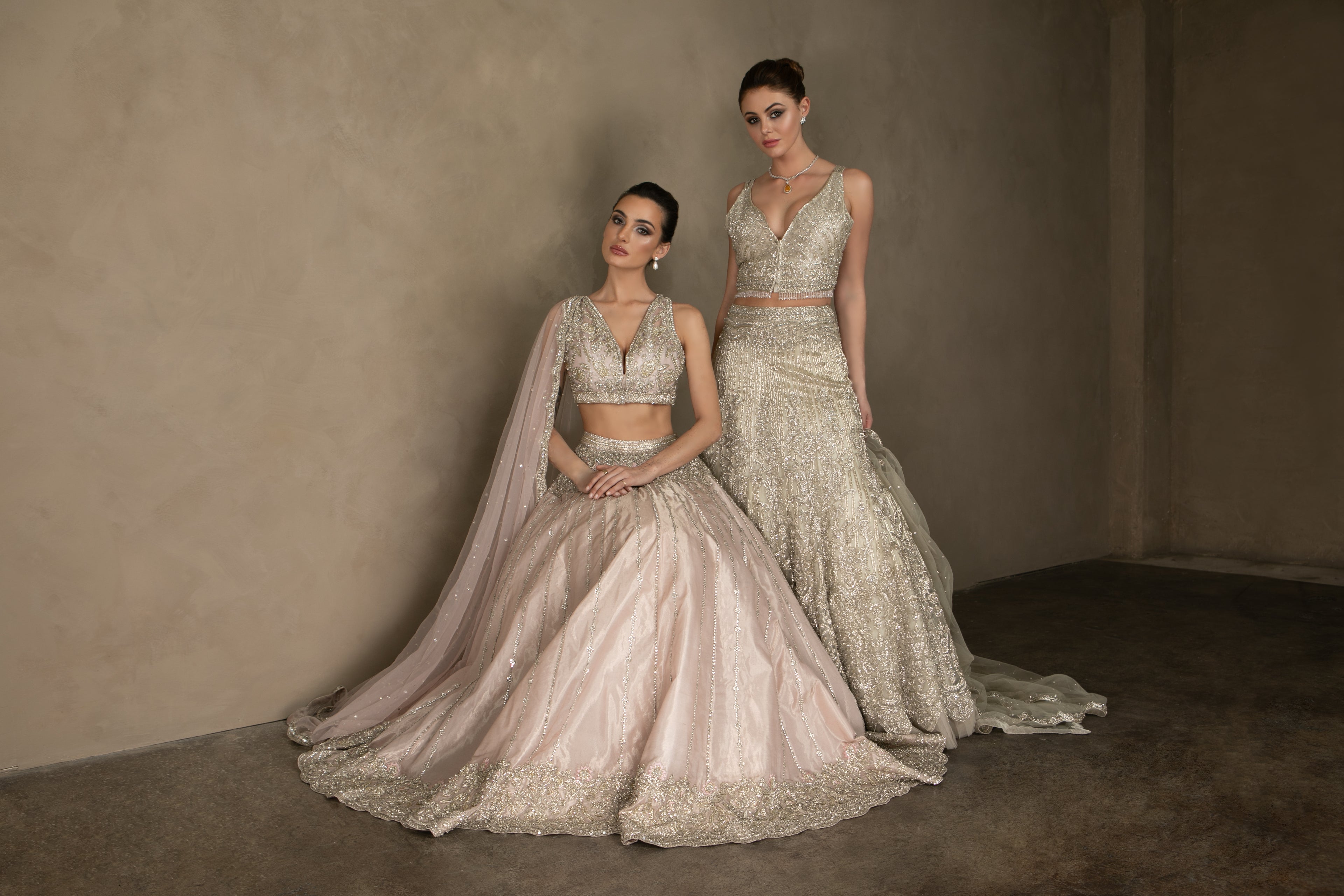 Two girls in lehenga and choli